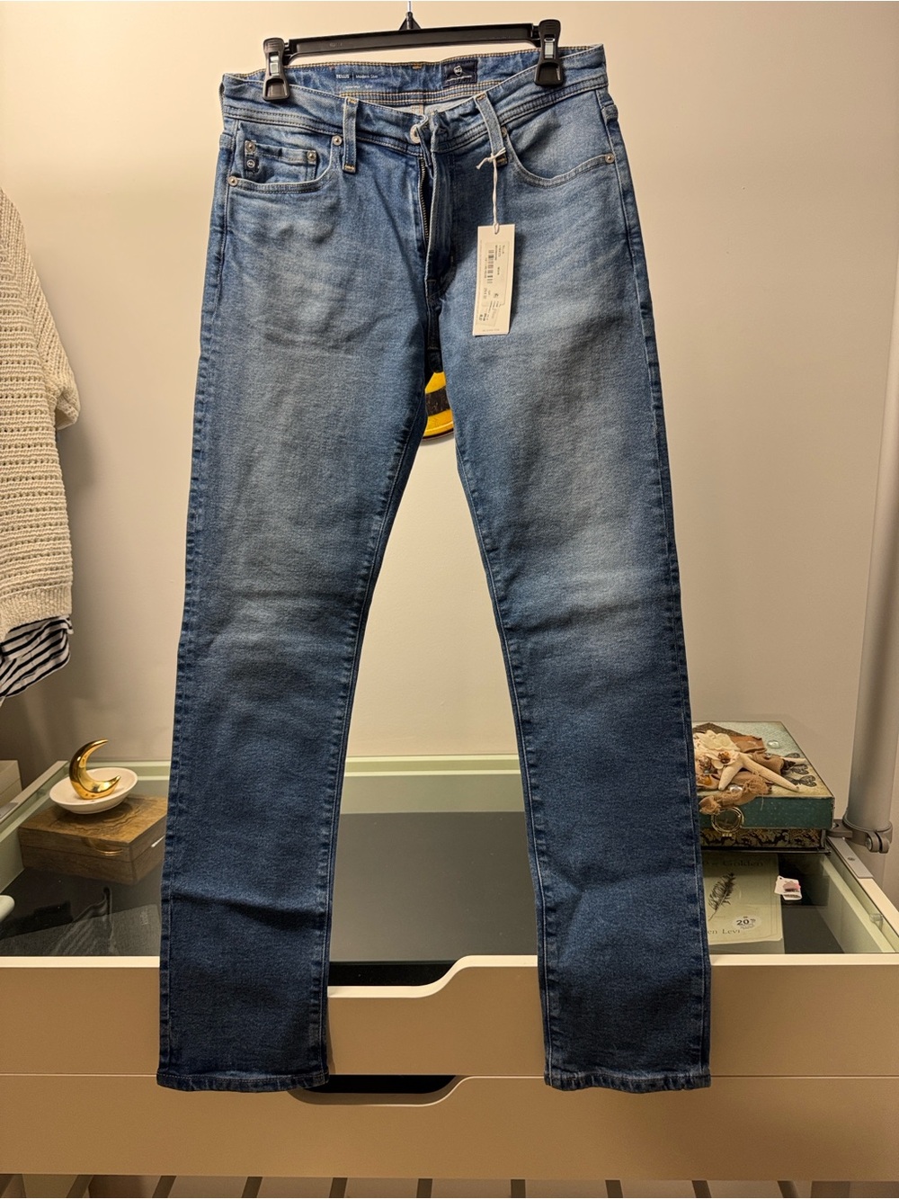 Ag Adriano Goldschmied Light-Mid Blue Straight Jeans